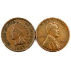 Indian Head Penny Reverse Showing On End Of 50 Coin Wheat Cent Shotgun Roll A12a — photo 4