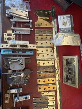 Brass And Steel Fixings - Mixed Hinges, Locks, Old And New. Almost 6 Kg