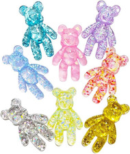 20 Pieces 10 Colors Cute Bear Charm Pendants Cartoon Keychain Pendants Resin Gum