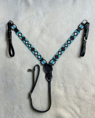 Martin Saddlery Western Premium Leather Equestrian Bead Headstall, Breast Collar