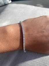 Sterling Silver Lab Grown Diamond Tennis Bracelet E/VS1 925 5.5Ct 7.5"