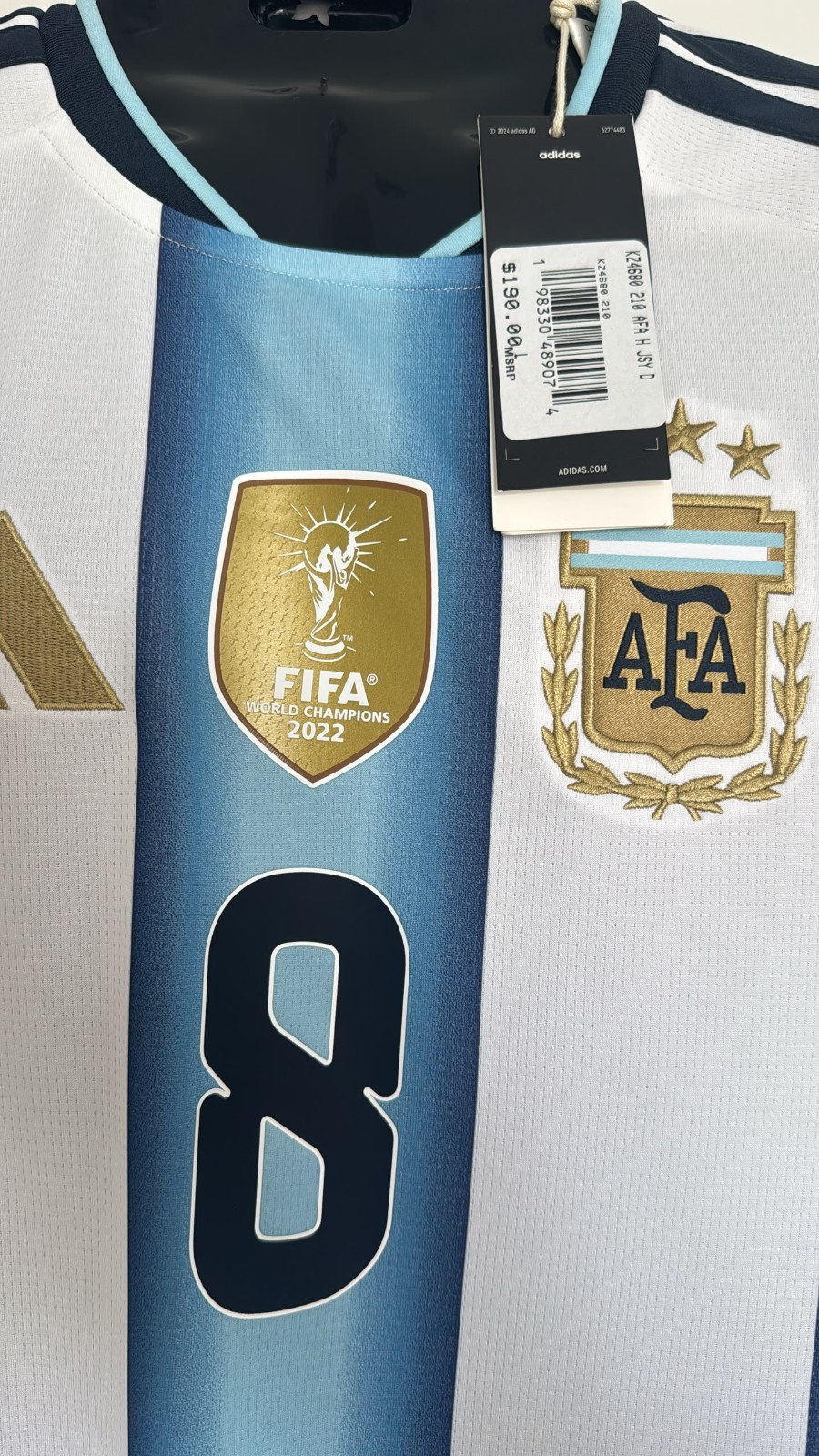 Argentina 2026 Home Original Jersey E Fernandez #8 L AFA Adidas KZ4680 NWT $190