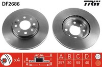 2X TRW Bremsscheibe DF2686 FüR Alfa Lancia Fiat Brava 145 155 146 SW Dedra Palio