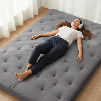 Japanese Floor Futon Mattress Full Size 75''X 54'', 100% Cotton Cover 2.5'' Thicke