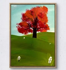 Laeknapes 12x9 Original Abstract Paper Museum Painting Artwork Scarlett Vigil