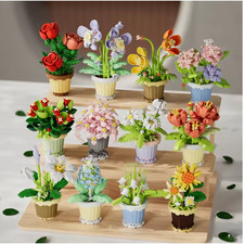 Creative Building Block Bouquet, Eternal Flower Plant Potted Gift, Rose Sunflowe