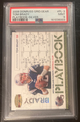 2008 Donruss Gridiron Gear Tom Brady Playbook Silver /250 PSA 9 RARE POP 6 PATS