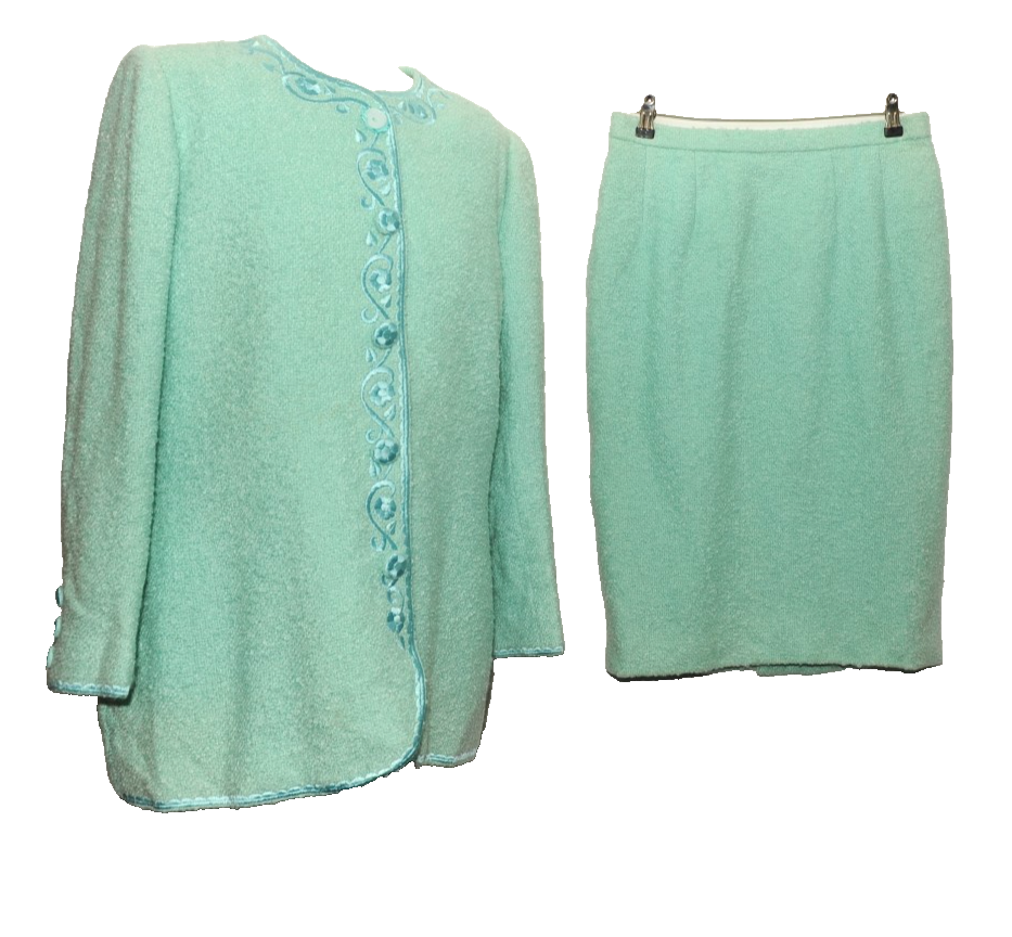 FILA SUPERBA GONNA E GIACCA TWEED VINTAGE HARDY AMIES SAVILE ROW DUE PEZZI LARGE W32''