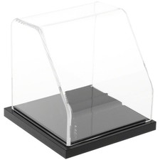 Plymor Clear Acrylic Slanted Front Display Case with Black Base, 4" x 4" x 4"