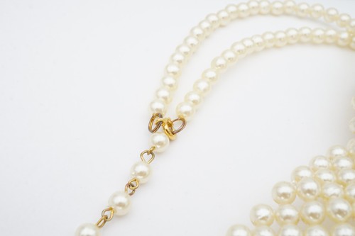 Vintage Necklace Gold Tone Faux Pearl Neck Tie 16", $29.99 - Photo 7