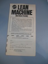 Vintage Mattel Lean Machine Assembly Instruction Sheet