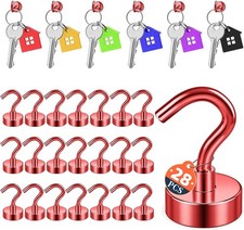 28 Pack Cruise Magnetic Hooks, 30lbs Heavy Duty Magnets with Hooks for Hanging,
