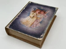 VTG  Christmas Fake Book Box Little Angels Distressed Book Box