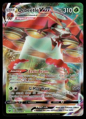 Orbeetle VMAX 021/185 SWSH04: Vivid Voltage LP-NM Pokemon TCG