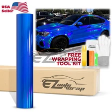 Holographic Blue Rainbow Neo Chrome Car Vinyl Wrap Air Bubble Free Sticker DIY