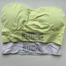 Juicy Couture Rhinestone Strapless Padded Bandeau Bra Set Medium New Y2K