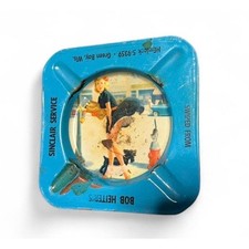 Vintage Sinclair Service Station Advertising Tin Ashtray Green Bay Wi Pin Up