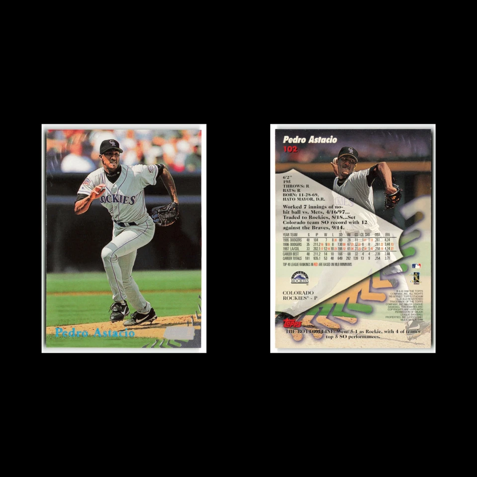 Бейсбольная карточка Педро Астасио No102 1998 Topps Stadium Club Colorado Rockies MLB почти как новая - Изображение 3 из 3