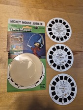Vintage Mickey Mouse Jubilee View-Master Walt Disney 3 Reels 21 3D Pictures 1987