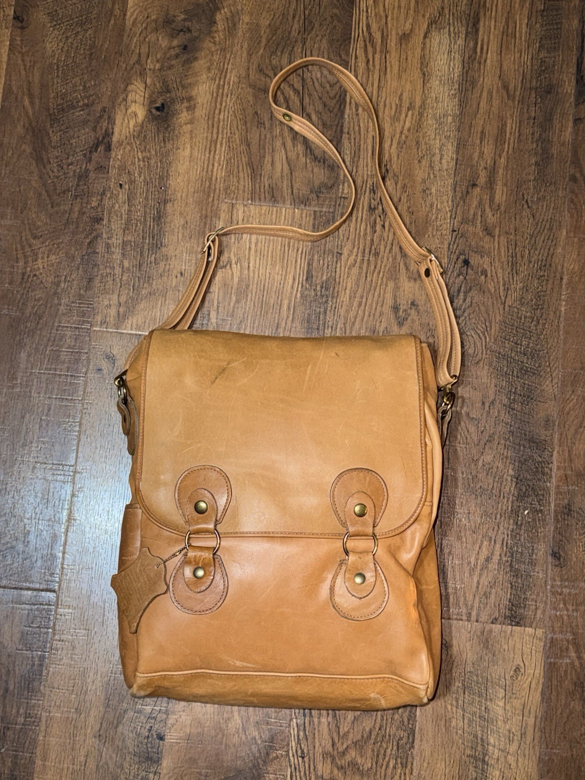 Brown Buckle Closure Men's Solid Backpack - Top G… - image 3