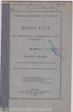 Henry Clay Patriot & Statesman Antique Biography History Book by Erastus 1886
