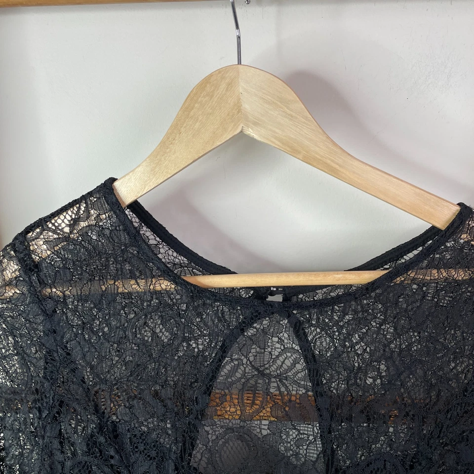 Vestido Vaina Colección Kardashian Para Mujer 12 Negro Encaje Manga Larga Fiesta Forrado Foto 4 de 4