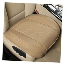 Leather Car Seat Cover, Auto Front Bottom Seat Cover Luxury Car Seat Beige