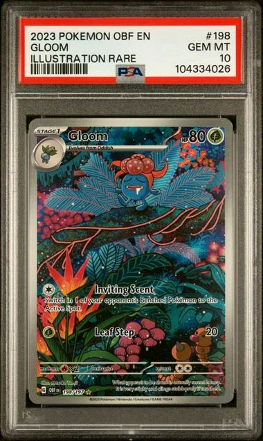 POKEMON GLOOM 2023 OBSIDIAN FLAMES #198 ILLUSTRATION RARE PSA 10