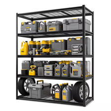 5-Tiers Heavy Duty Steel Adjustable Garage Storage Shelving Unit in Black 60 In