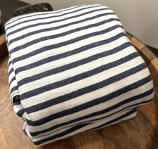 Pottery Barn Teen Favorite Tee Navy Stripe Organic Flat Sheet Only QUEEN