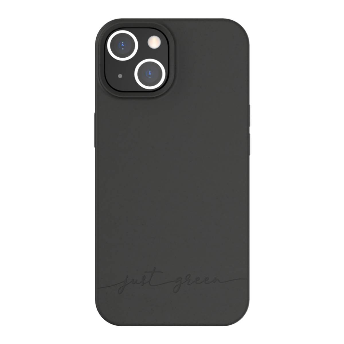 Coque iPhone 14 fine anti-rayures Just Green Natura noire
