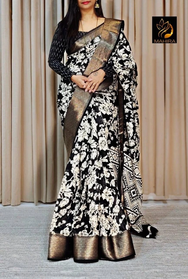 Seda macia designer Bollywood fantasia festa casamento indiano pronto para usar Sar - Imagem 2 de 4