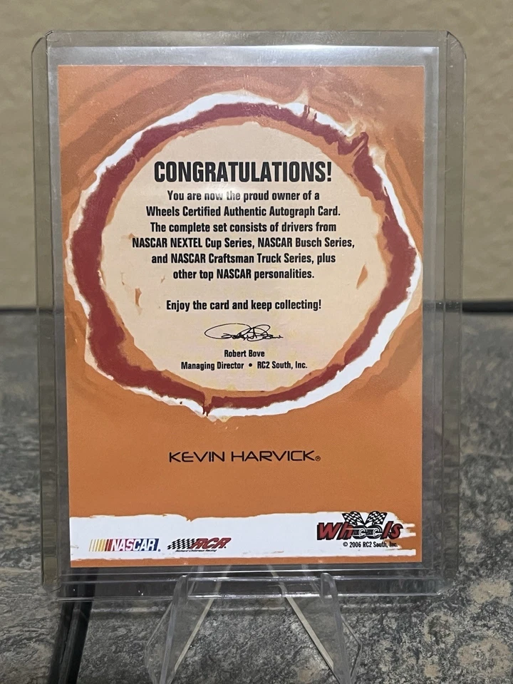 2006 Wheels High Gear Kevin Harvick Authentic Auto Autograph #KH NASCAR - Image 2 of 2