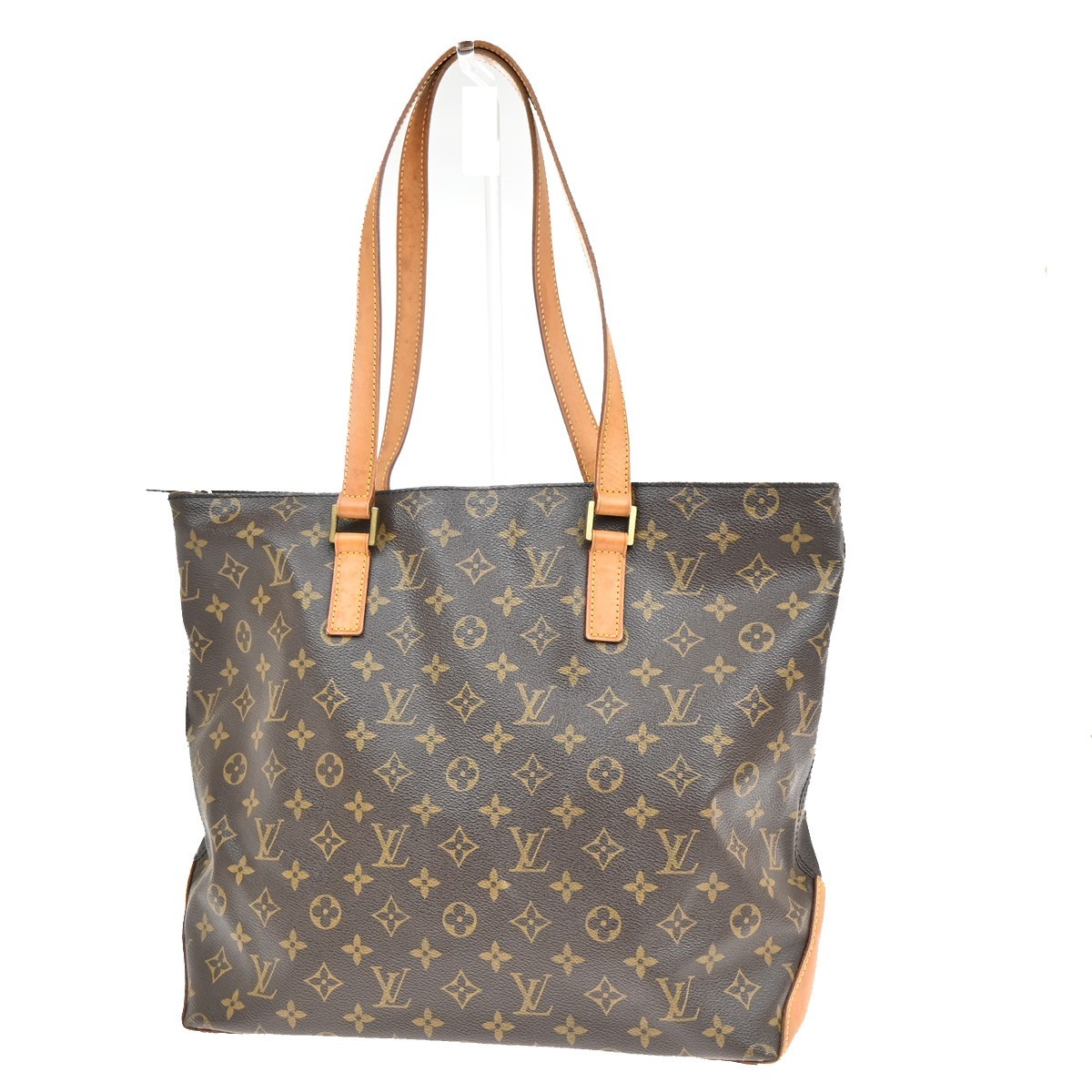 LOUIS VUITTON Monogram Cabas Mezzo Brown Leather Shoulder Bag M51151-image