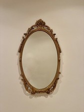 Vintage 1950s Antique ‘Gold Gilt’ Wall Mirror, Baroque, Regency, Retro, Oval