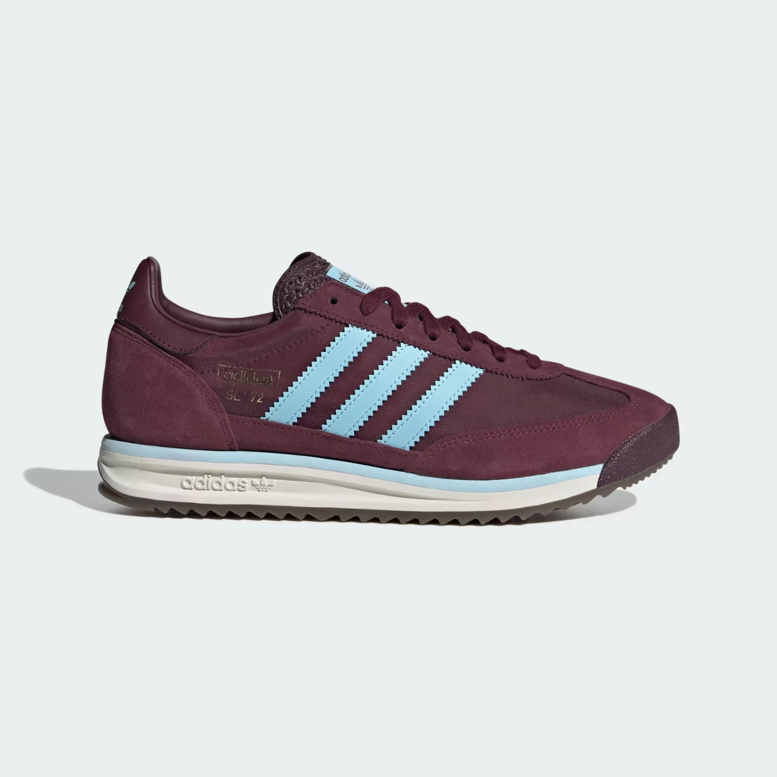 Adidas Originals SL 72 RS Iconic Shoes in Maroon/Icey Blue/Gum