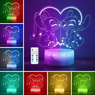 Stitch Lampe-3D Led Acrylic Lilo Stitch Nachtlicht 16 Farben Wechselnde Touch