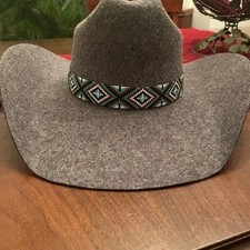 Beaded Hat Band Native American Style Southwestern Cowboy Rode Handmade hatband