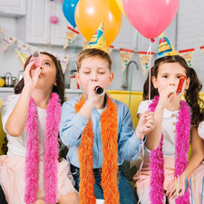 5pcs Feather Boa - White Artificial Fluffy Boas Bulk 5 Ft for Wedding Birthda...