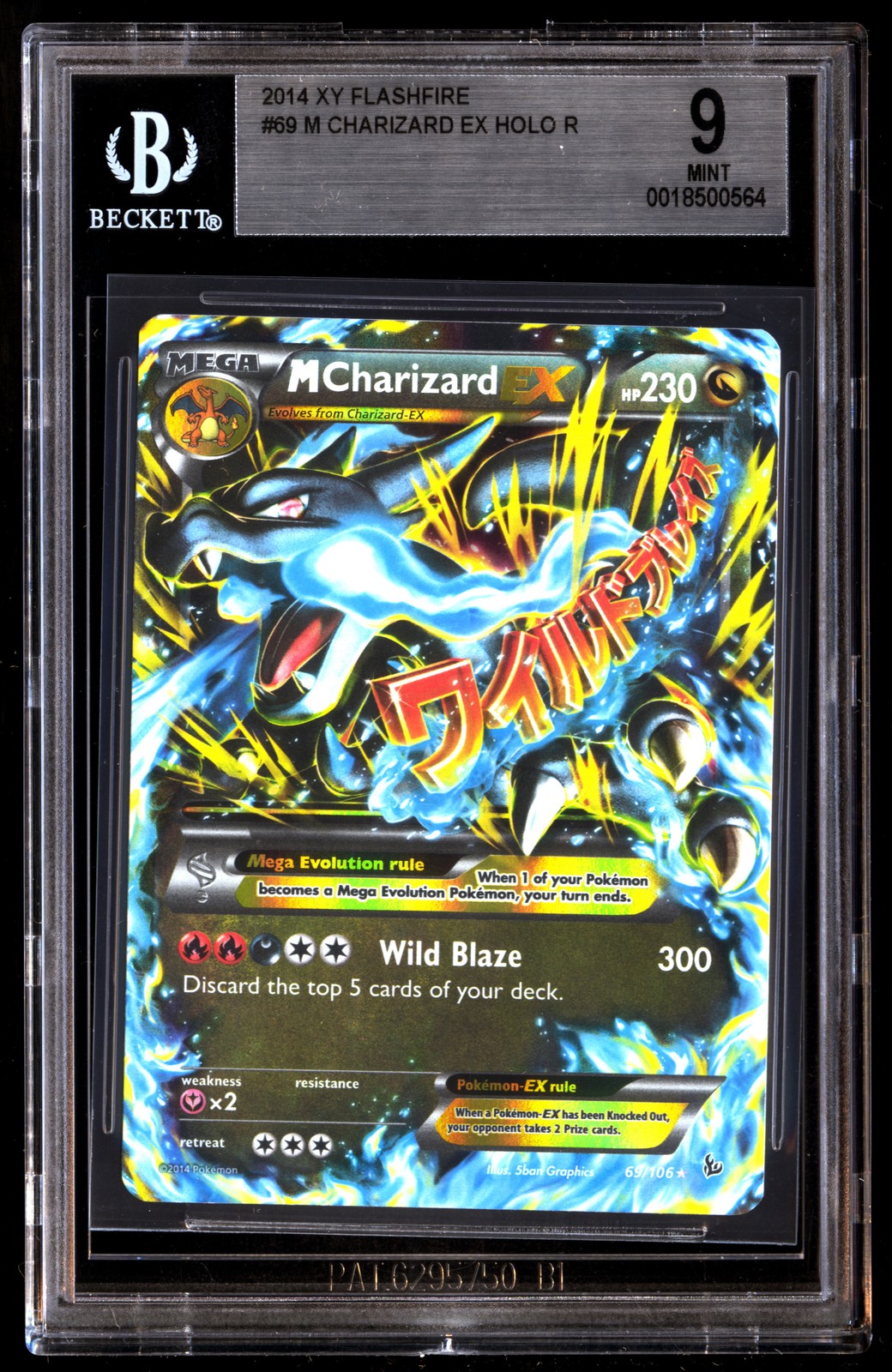Bgs 9 M Charizard EX Holo R 69 Xy Flashfire Pokemon Silver