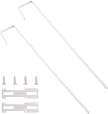 Over-The-Door Mirror Hanger Set, 5 adjustable heights with hooks, White