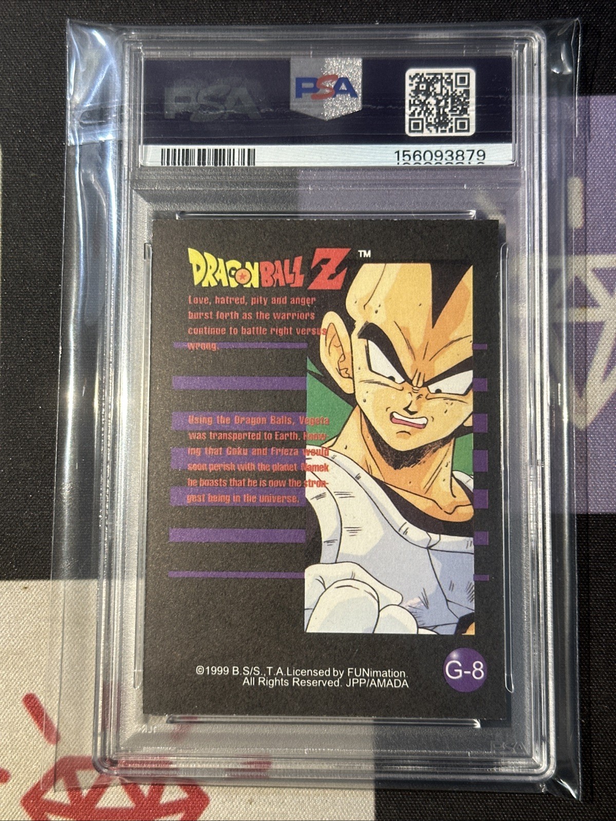 PSA Graded 7 - 1999 Dragon Ball Z Gold Foil Set Vegeta #G-8 view 4