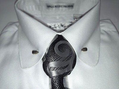 Mens White Eyelet Collar Bar French Cuff Dress Shirt + Tie Set Karl Knox  SX4543 | eBay