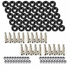 Dress up Kit, 40 PCS Bumper Fender Washers, M6 Dress up Bolts (Black)