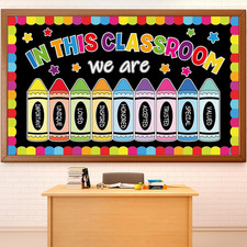 Back to School Bulletin Board Decorations Colorful Crayon Paper Cutouts Crayon M