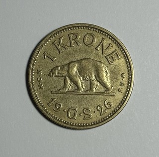1926 Greenland 1 Krone Coin