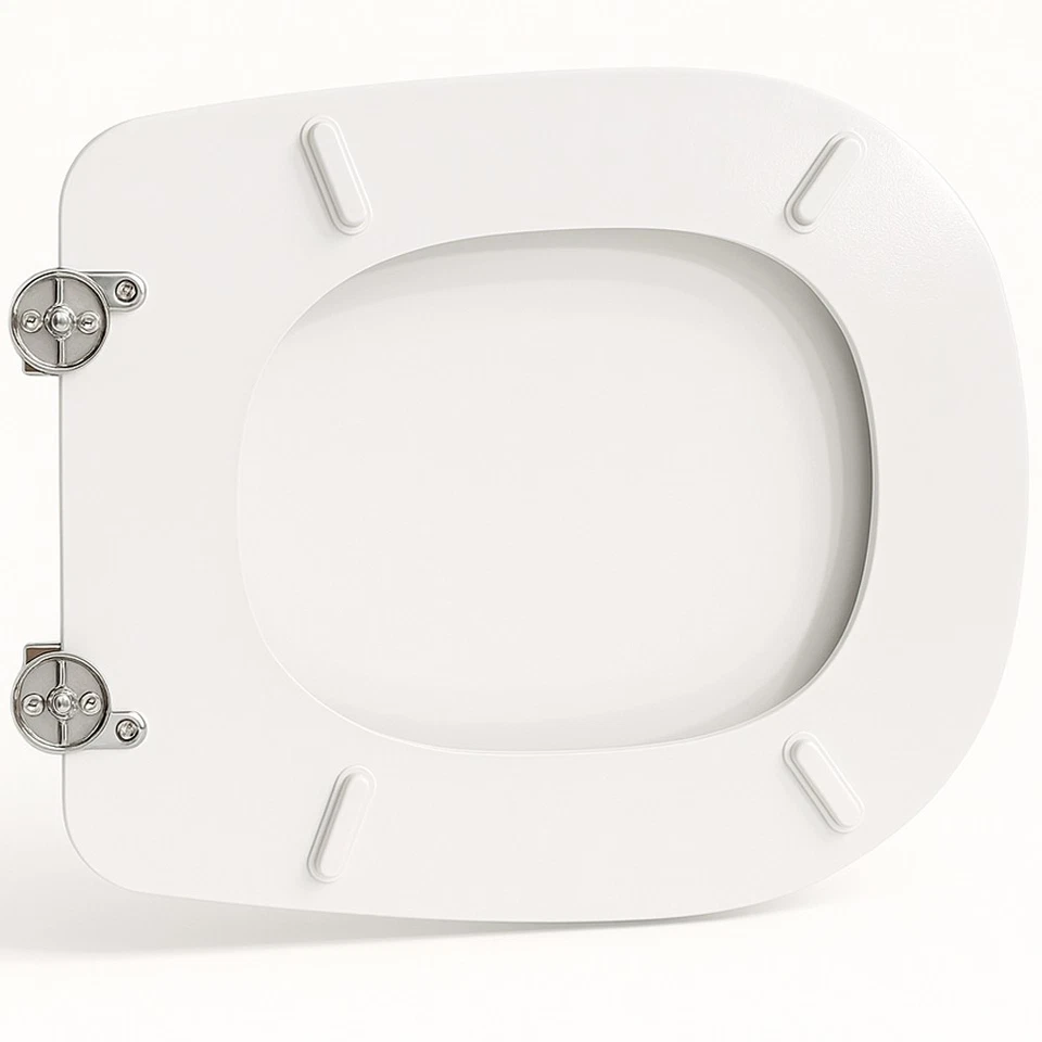 Copriwater per Cesame Vaso Aretusa Wc Bianco 44x33.5-36.5cm Sedile Toilet Ovale - Immagine 2 di 4
