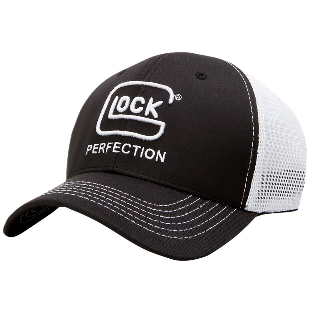 Glock AP95867 Ranger Mesh Hat Adjustable Snapback, American Flag, Black & White