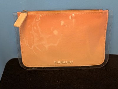 Burberry ombré peach and clear overlay cosmetic bag