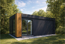 Modulhaus / Garten - Wohncontainer  Ganzjährig und isoliert mit Aufbau